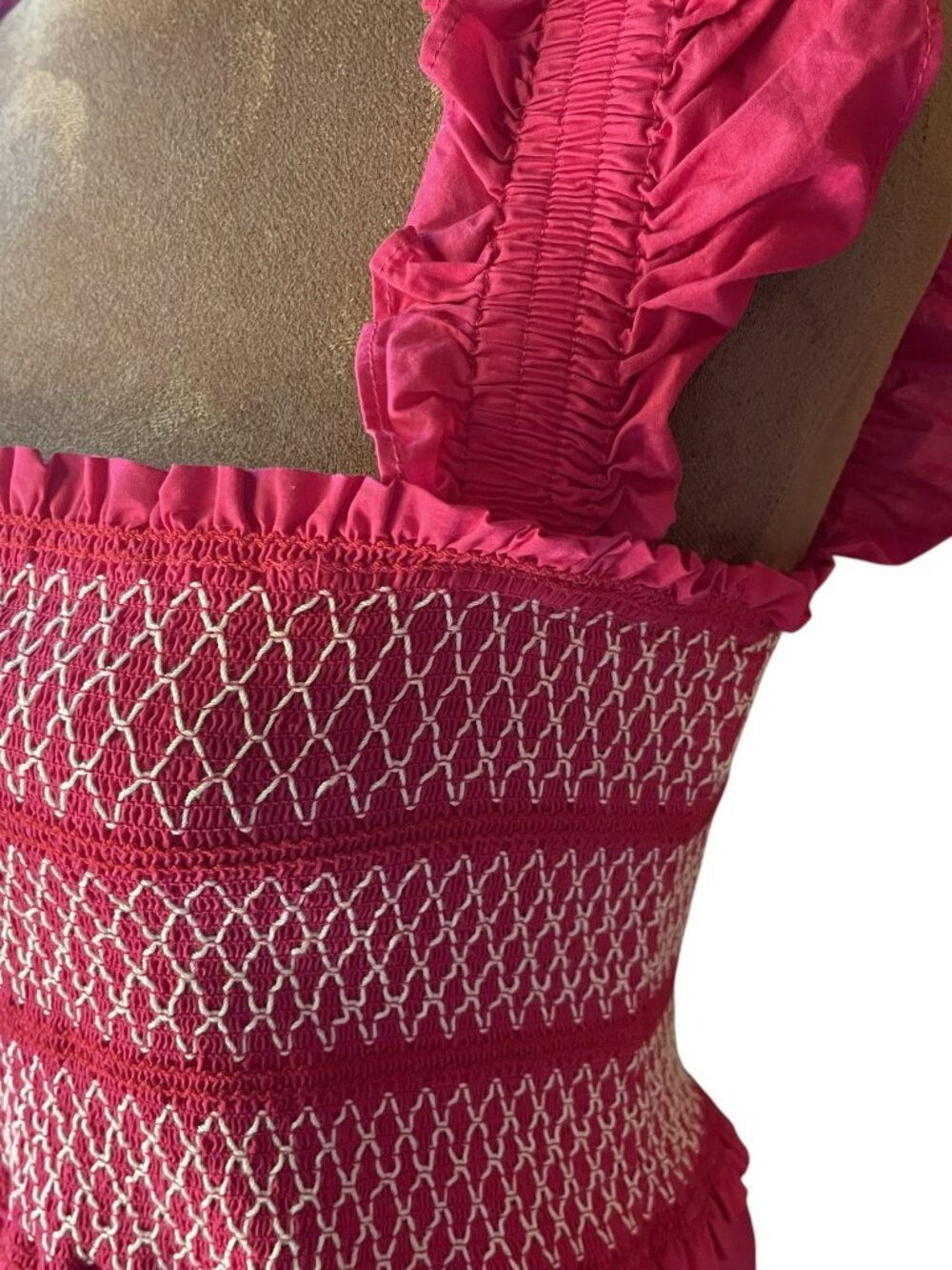 BB Dakota by Steve Madden “Au Natural” Dress Midi Bright Rose Pink – Size Large